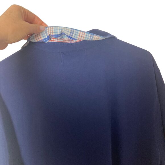 Vineyard Vines Blue Polo Shirt Large Mens Pima Cotton Plaid Underside Collar - Picture 8 of 8